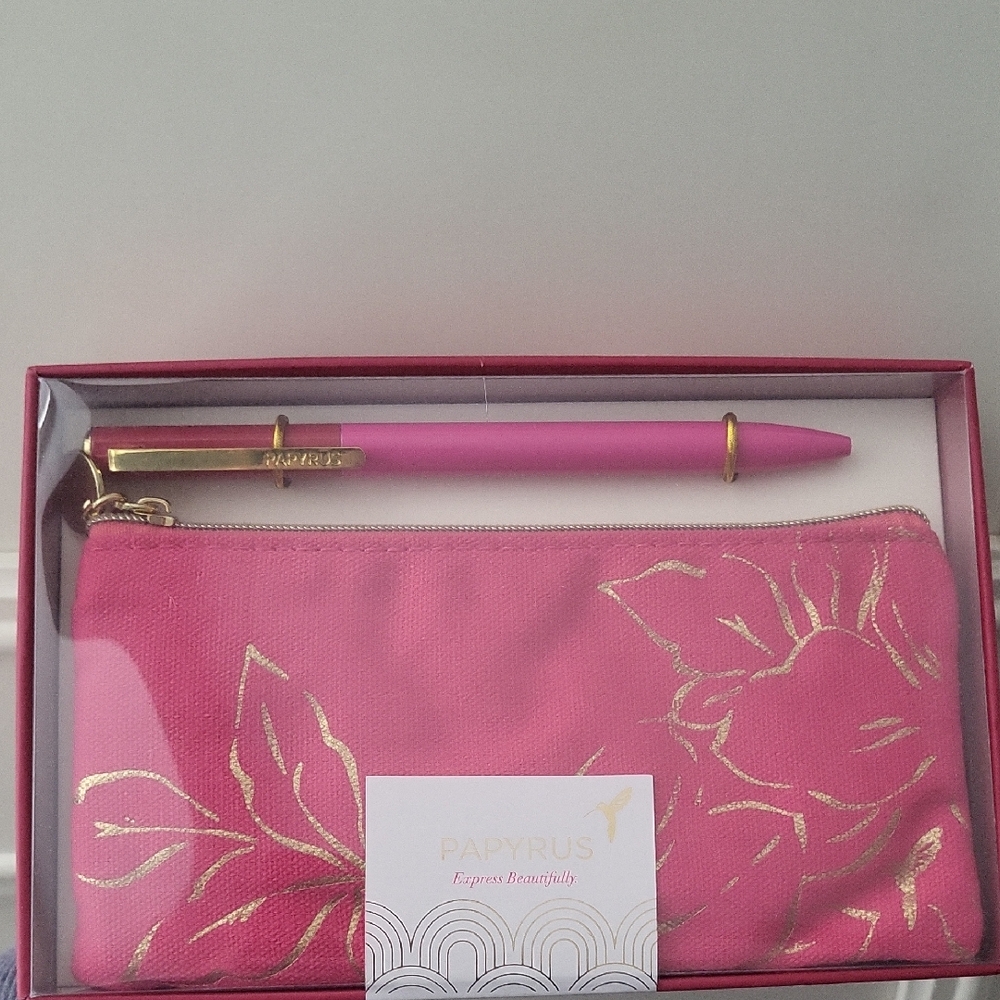Papyrus Fuchsia and Gold Floral Set